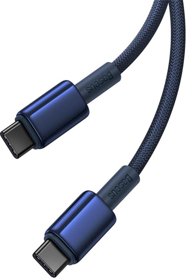 Kabel do danych i ładowania USB-C - USB-C Baseus Tungsten Gold, 100W, 1m, Granatowy P10319800321-03