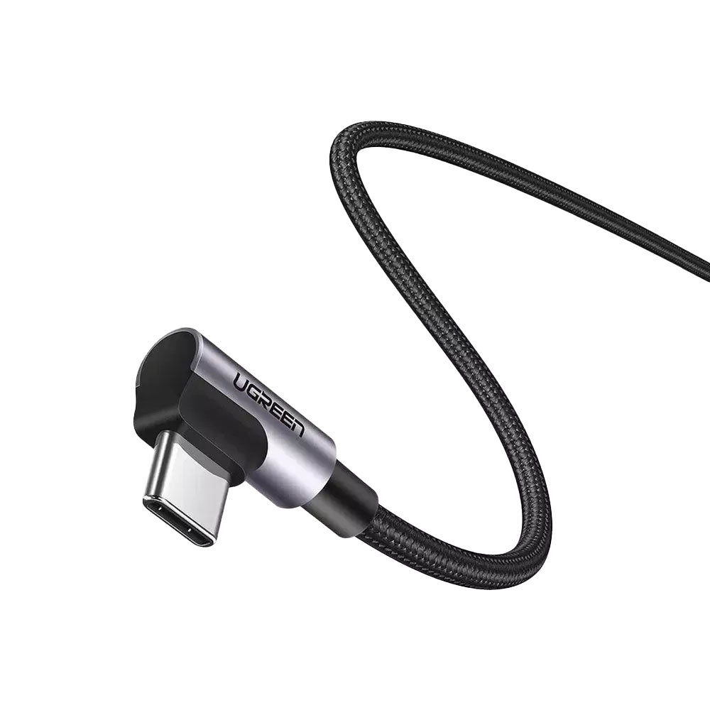 Kabel do danych i ładowania USB-C - USB-C UGREEN US335 Angled, 100W, 2m, Czarny