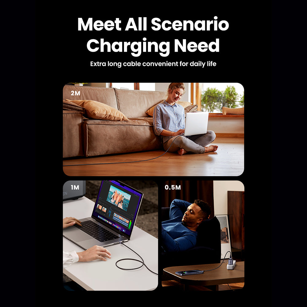 Kabel do danych i ładowania USB-C - USB-C UGREEN L513, 240W, 2m, Czarny