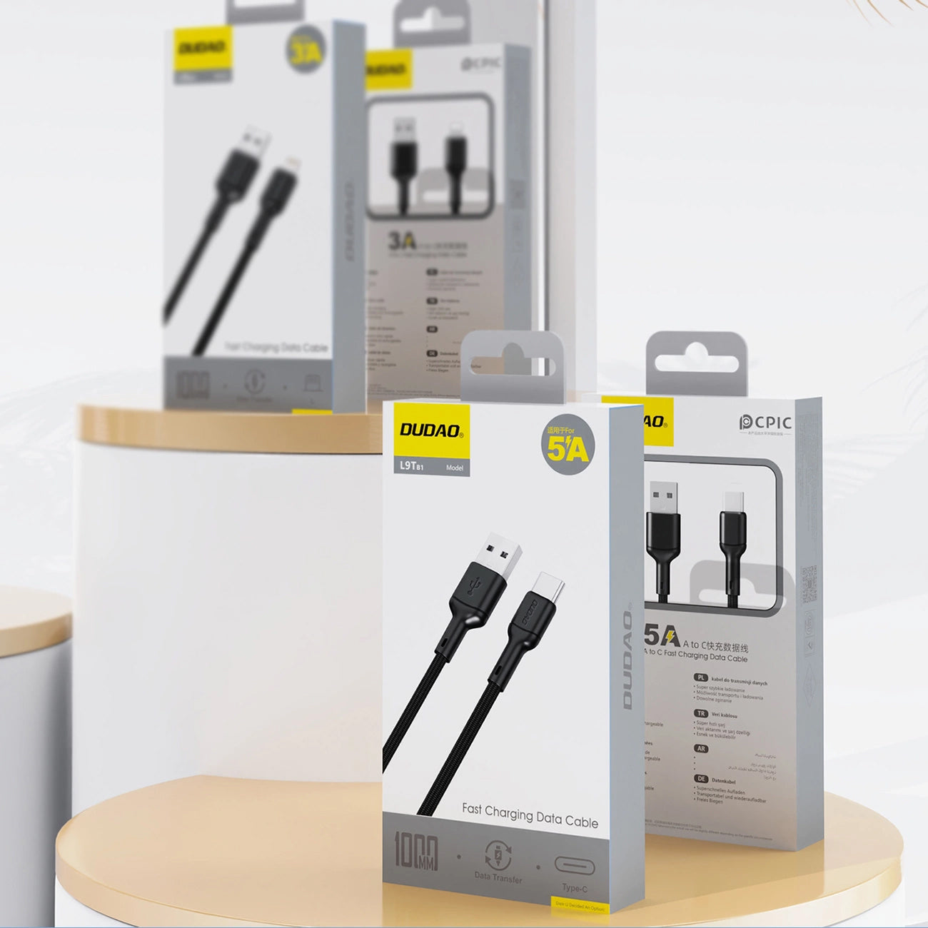 Kabel do danych i ładowania USB-A - USB-C Dudao L9T, 100W, 1m, Czarny
