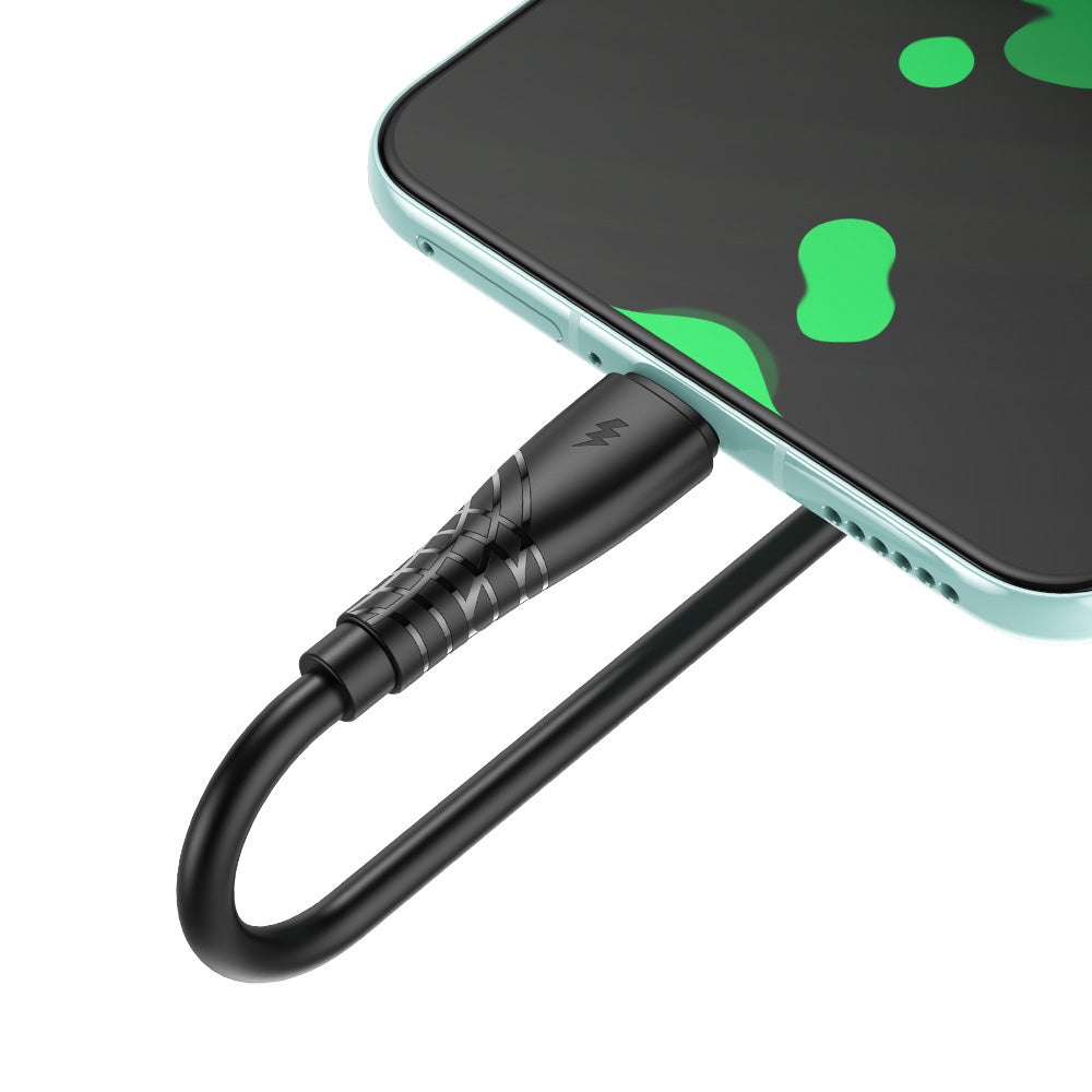 Kabel do danych i ładowania USB-A - USB-C BWOO BO-X318C, 27W, 1m, Czarny