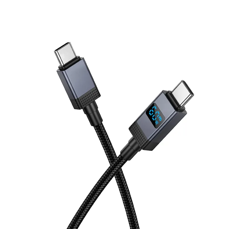 Kabel do danych i ładowania USB-C - USB-C HOCO X118 Display, 60W, 1m, Czarny