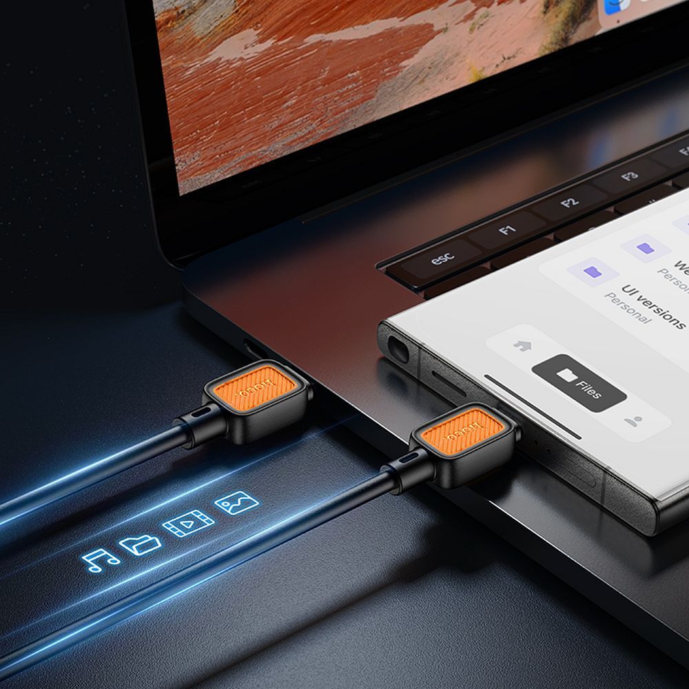 Kabel do danych i ładowania USB-C - USB-C HOCO X108, 60W, 1m, Czarny