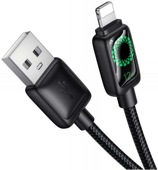 Kabel do danych i ładowania USB-A - Lightning HOCO U146, 12W, 1.2m, Czarny