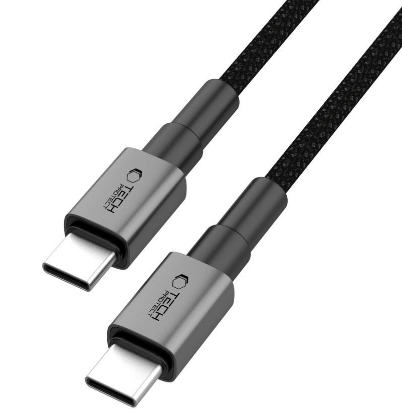 Kabel do danych i ładowania USB-C - USB-C Tech-Protect Ultraboost DNA MagTwist, 100W, 1m, Szary