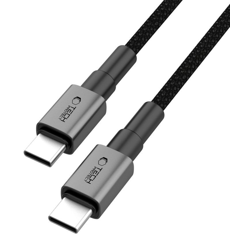 Kabel do danych i ładowania USB-C - USB-C Tech-Protect Ultraboost DNA MagTwist, 100W, 2m, Szary