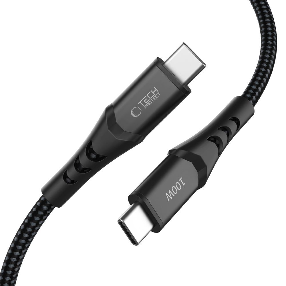 Kabel do przesyłu danych i ładowania USB-C - USB-C Tech-Protect UB11T Ultraboost, 100W, 1m, Czarny