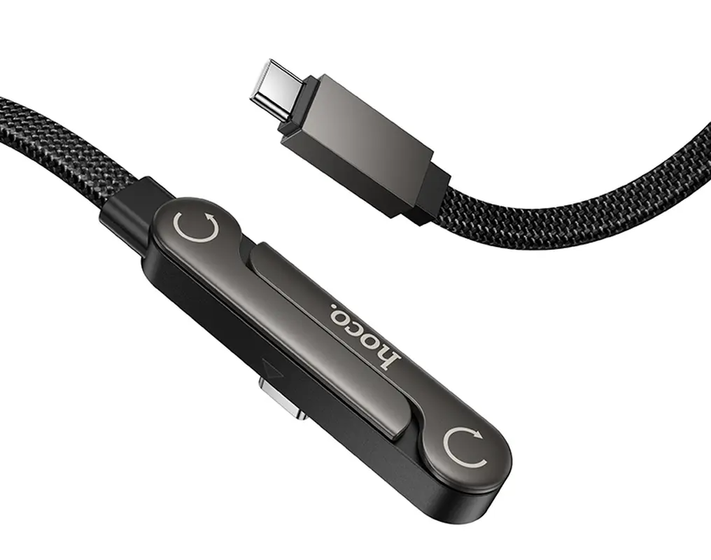 Kabel do przesyłu danych i ładowania USB-C - USB-C HOCO U150 Exquisite, 60W, 1,2m, Czarny