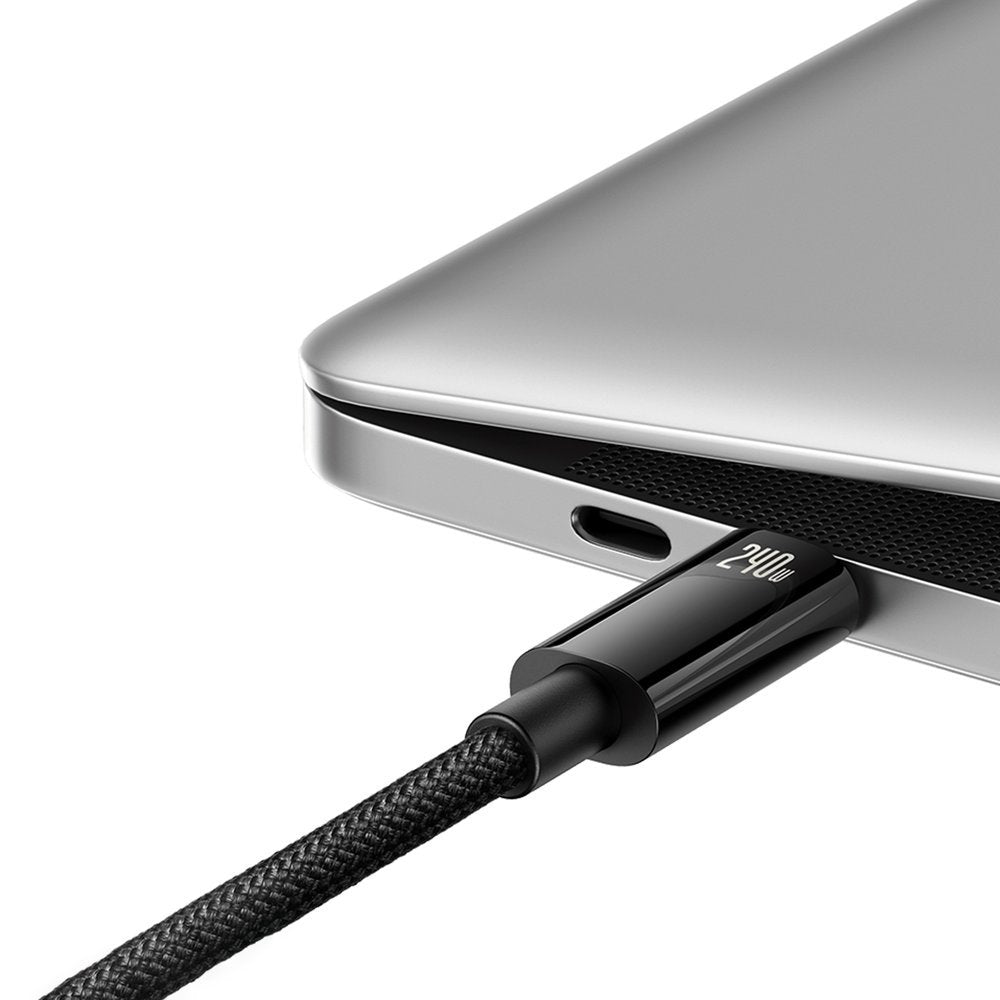 Kabel USB-C do ładowania i transmisji danych - USB-C Baseus Tungsten Gold, 240 W, 2 m, czarny CAWJ04010101