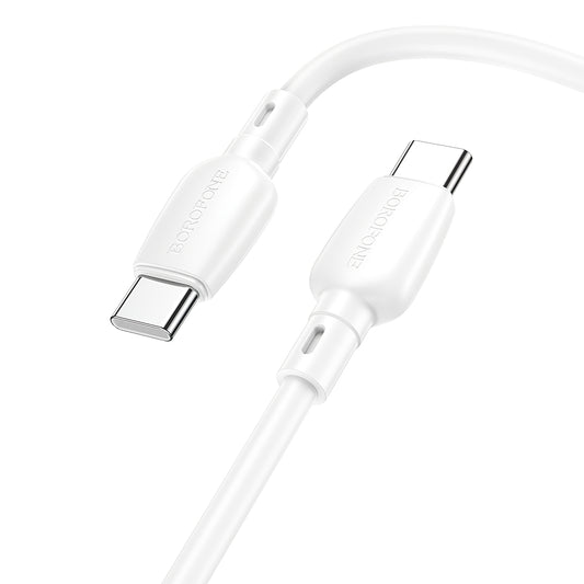 Kabel USB-C do ładowania i transmisji danych - USB-C Borofone BX93, 60W, 1m, biały