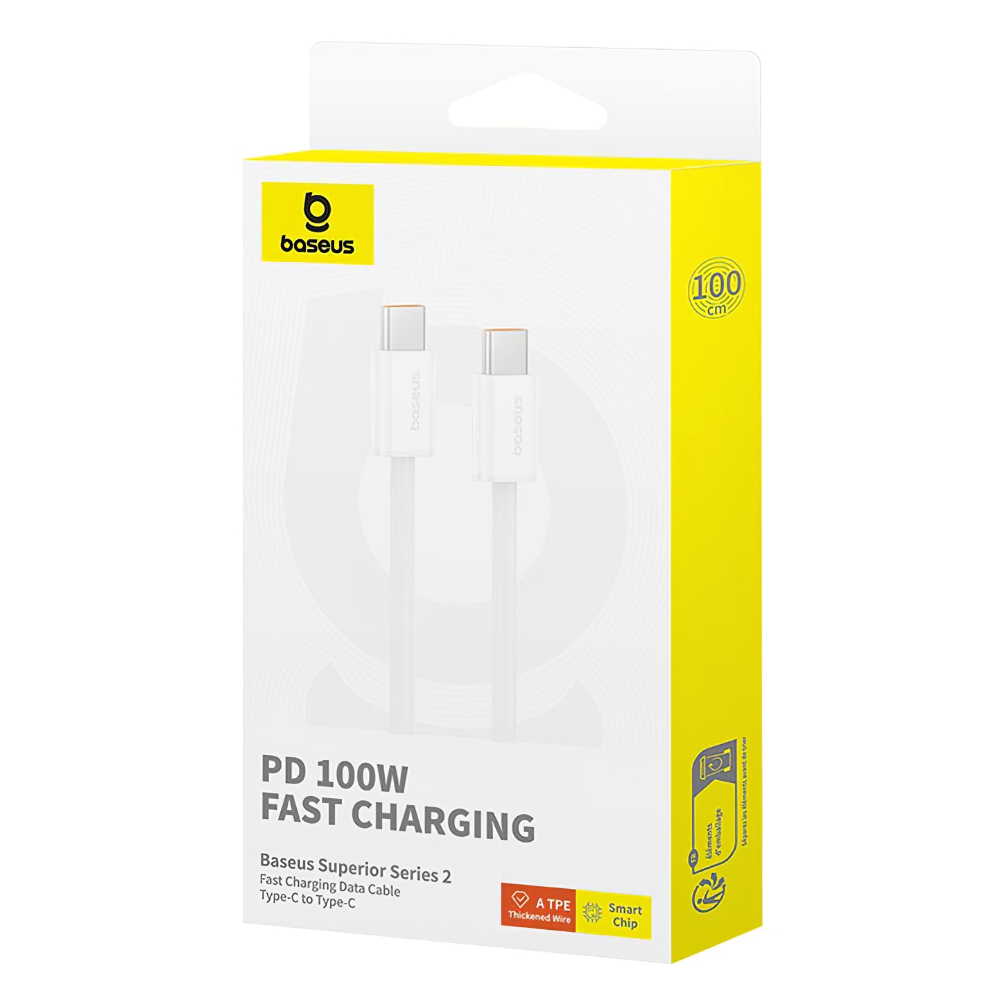 Kabel USB-C do ładowania i transmisji danych - USB-C Baseus Superior Series 2, 100 W, 1 m, biały P10365200211-03