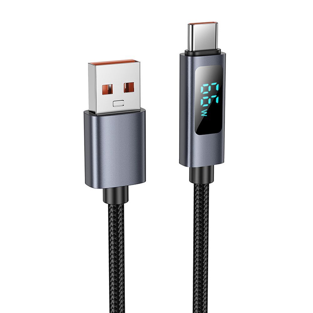 Kabel do danych i ładowania USB-A - USB-C HOCO Display X112, 100W, 1m, Czarny