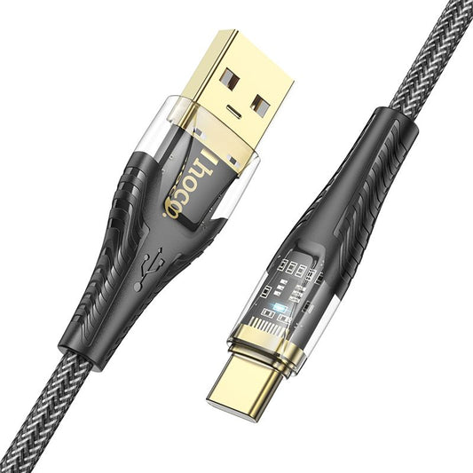 Kabel do danych i ładowania USB-A - USB-C HOCO U121, 18W, 1.2m, Czarny