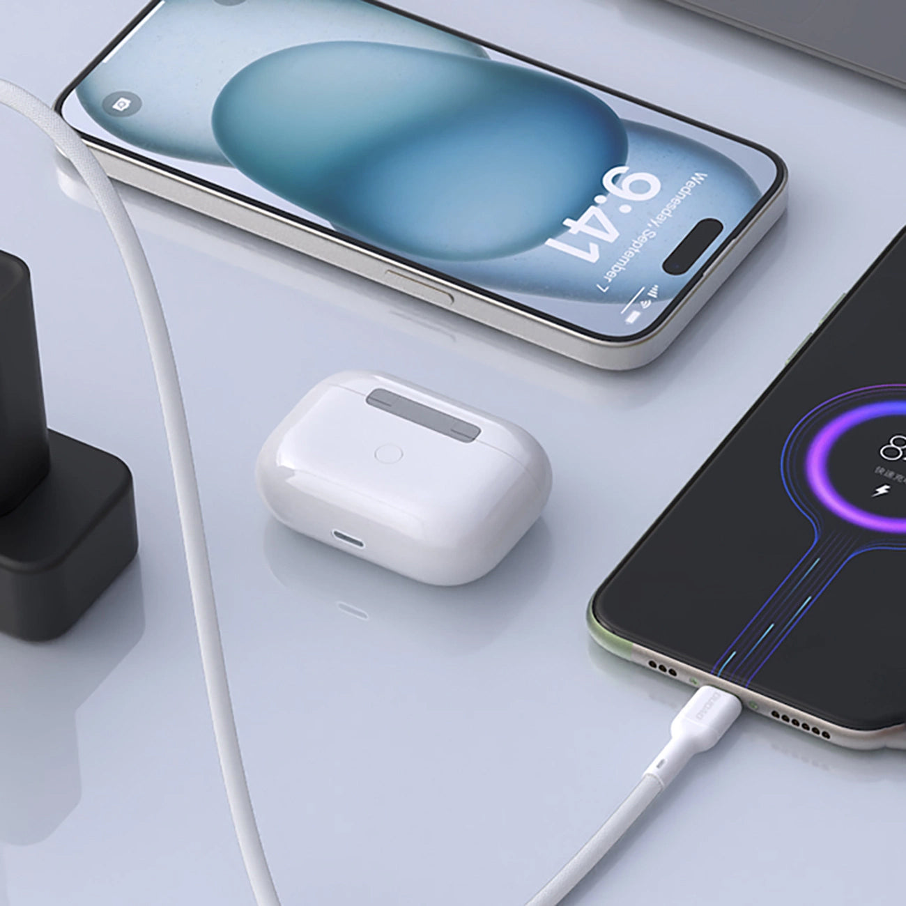 Kabel do danych i ładowania USB-A - USB-C Dudao L9T, 100W, 1m, Biały
