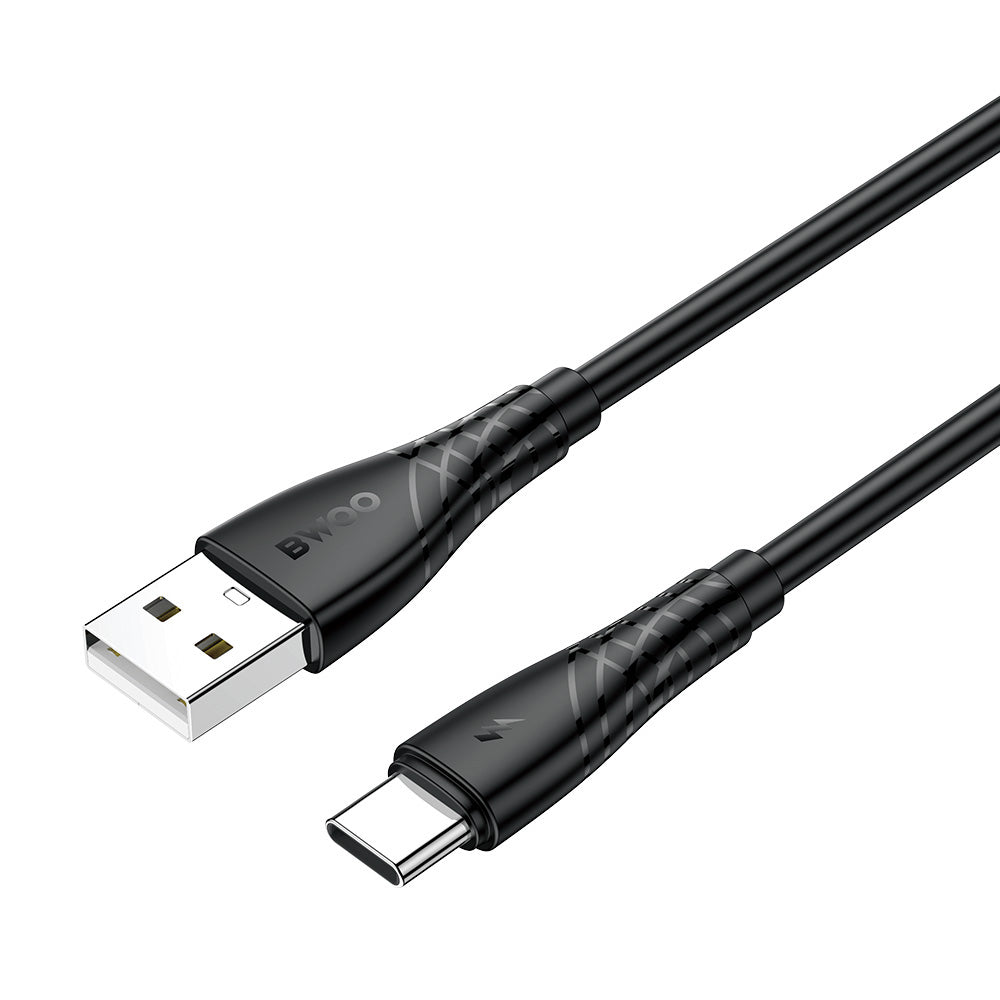 Kabel do danych i ładowania USB-A - USB-C BWOO BO-X318C, 27W, 1m, Czarny