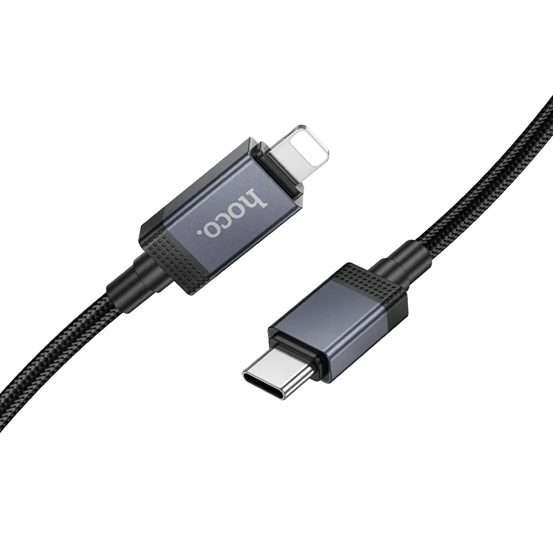 Kabel do danych i ładowania USB-C - Lightning HOCO X118 Display, 27W, 1m, Czarny