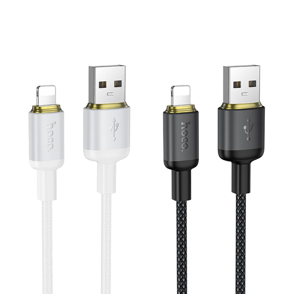 Kabel do przesyłu danych i ładowania USB-A - Lightning HOCO X128 Benefit, 12W, 1m, Czarny