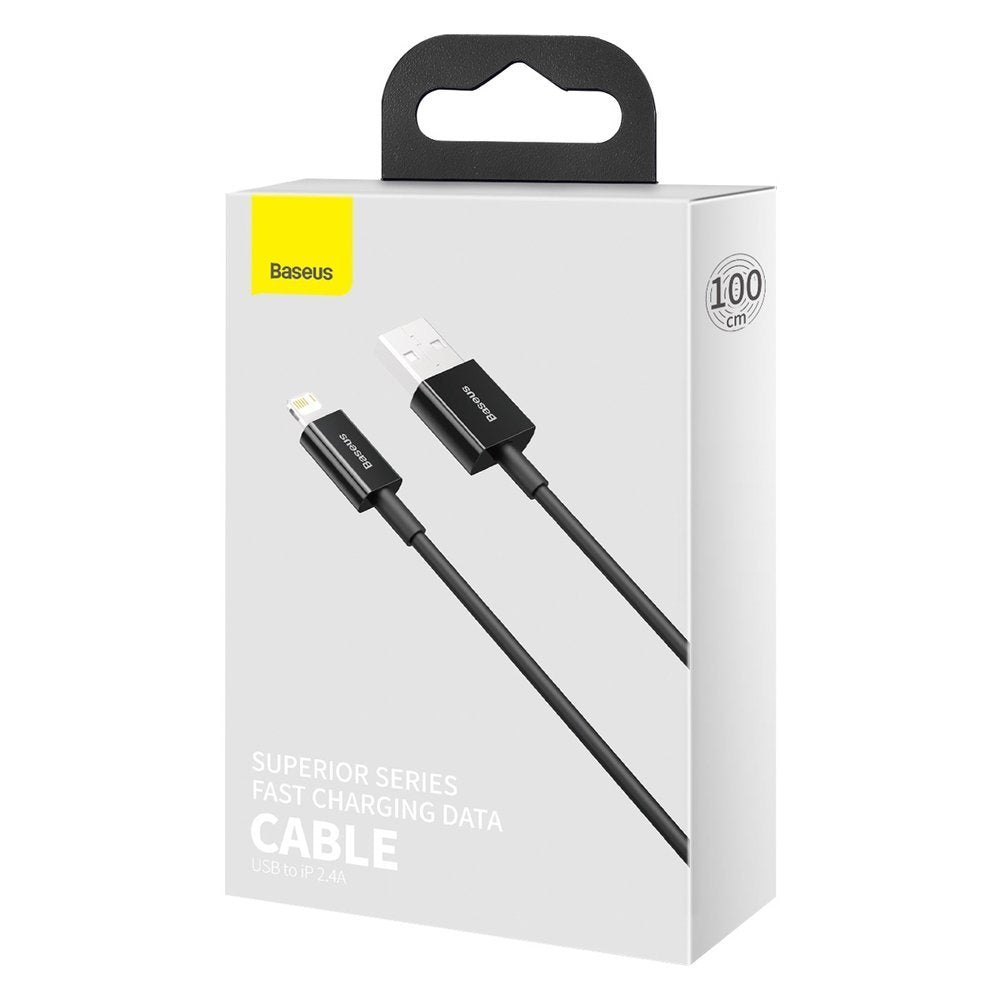 Kabel do przesyłu danych i ładowania USB-A - Lightning Baseus Superior Series, 20W, 1m, czarny CALYS-A01