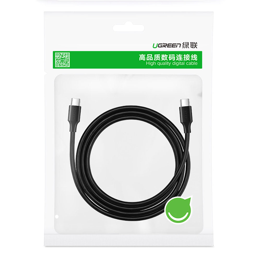 Kabel USB-C do transmisji danych i ładowania - USB-C UGREEN US286, 60W, 2m, czarny