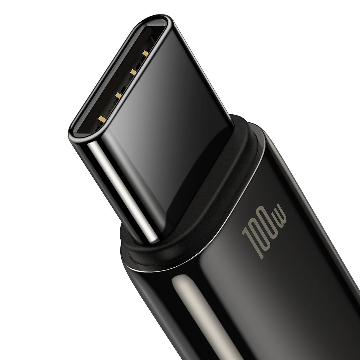 USB-A do USB-C Baseus Tungsten Gold, 100W, 2m, czarny CAWJ00010101