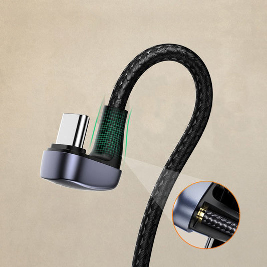 Kabel do ładowania i transmisji danych USB-A - USB-C UGREEN US311 kątowy, 18W, 1m, szary