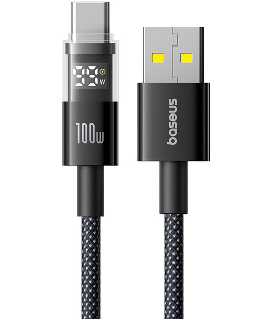 Kabel do danych i ładowania USB-A - USB-C Baseus Display 2, 100W, 1m, Czarny P10382701121-00