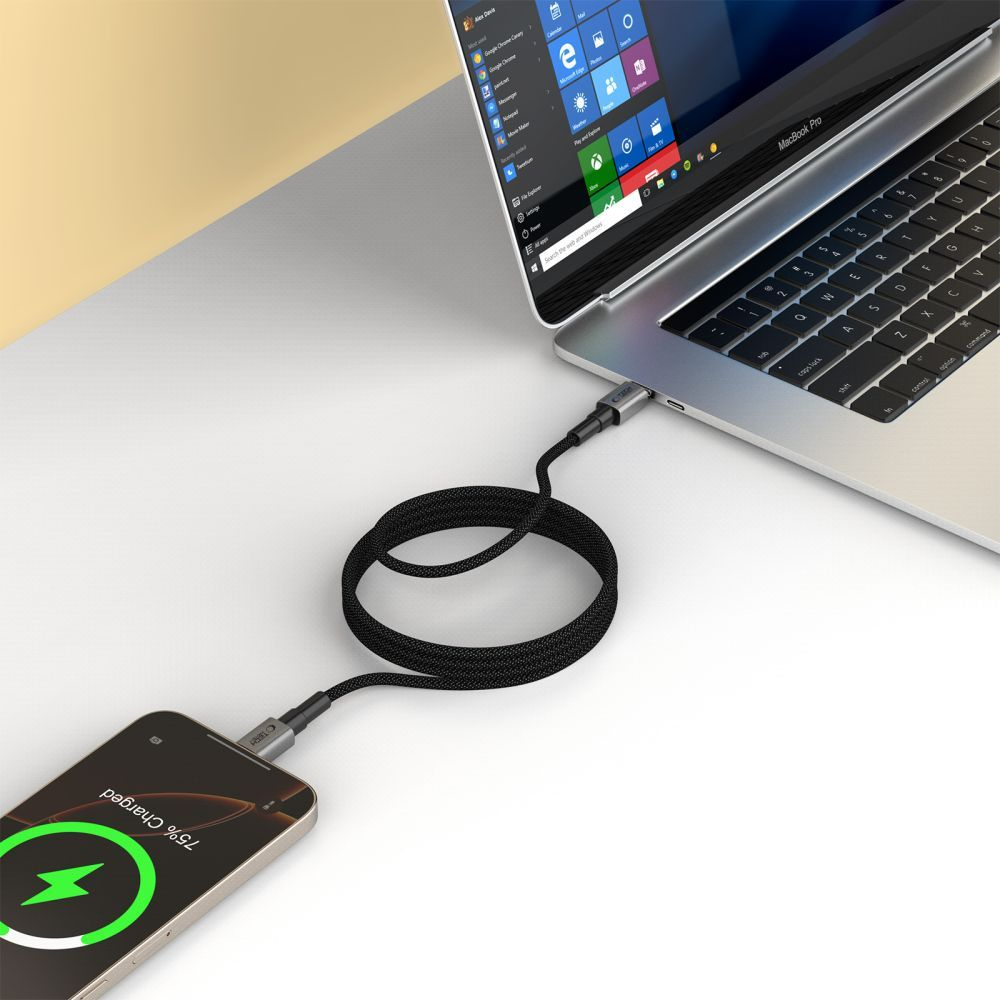 Kabel do danych i ładowania USB-C - USB-C Tech-Protect Ultraboost DNA MagTwist, 100W, 1m, Szary