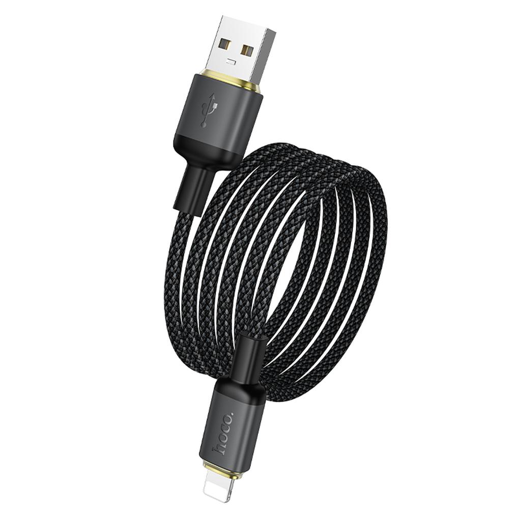 Kabel do przesyłu danych i ładowania USB-A - Lightning HOCO X128 Benefit, 12W, 1m, Czarny
