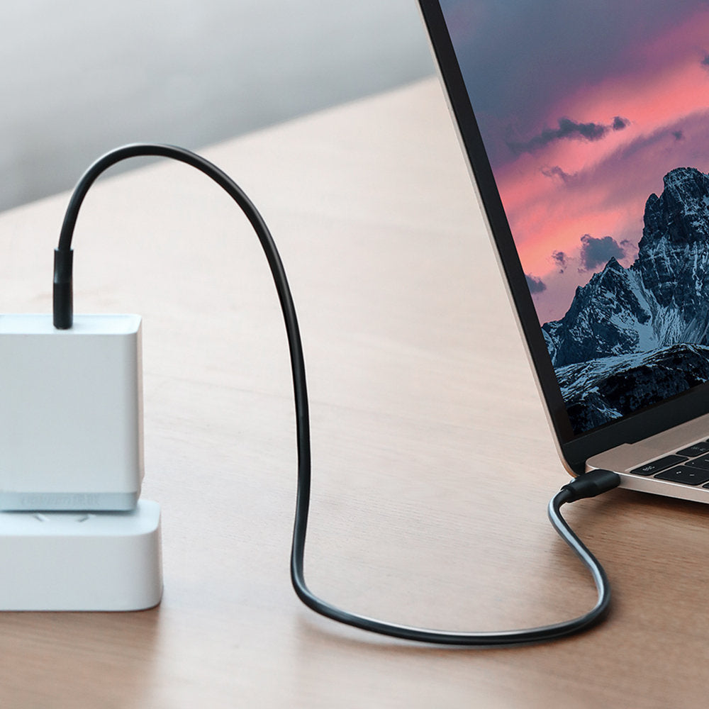 Kabel USB-C do transmisji danych i ładowania - USB-C UGREEN US286, 60W, 2m, czarny
