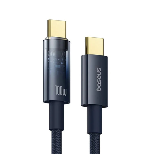 Kabel do danych i ładowania USB-C - USB-C Baseus Explorer, 100W, 1m, Granatowy P10319704321-00