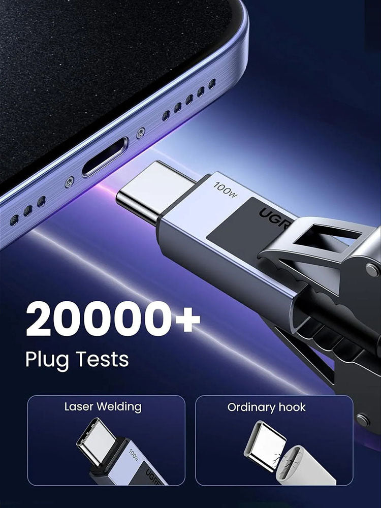 Kabel do danych i ładowania USB-C - USB-C UGREEN L512, 100W, 0.5m, Szary