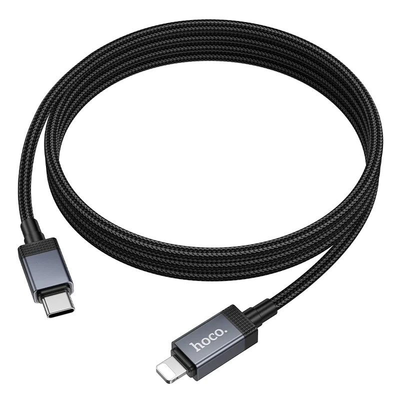 Kabel do danych i ładowania USB-C - Lightning HOCO X118 Display, 27W, 1m, Czarny