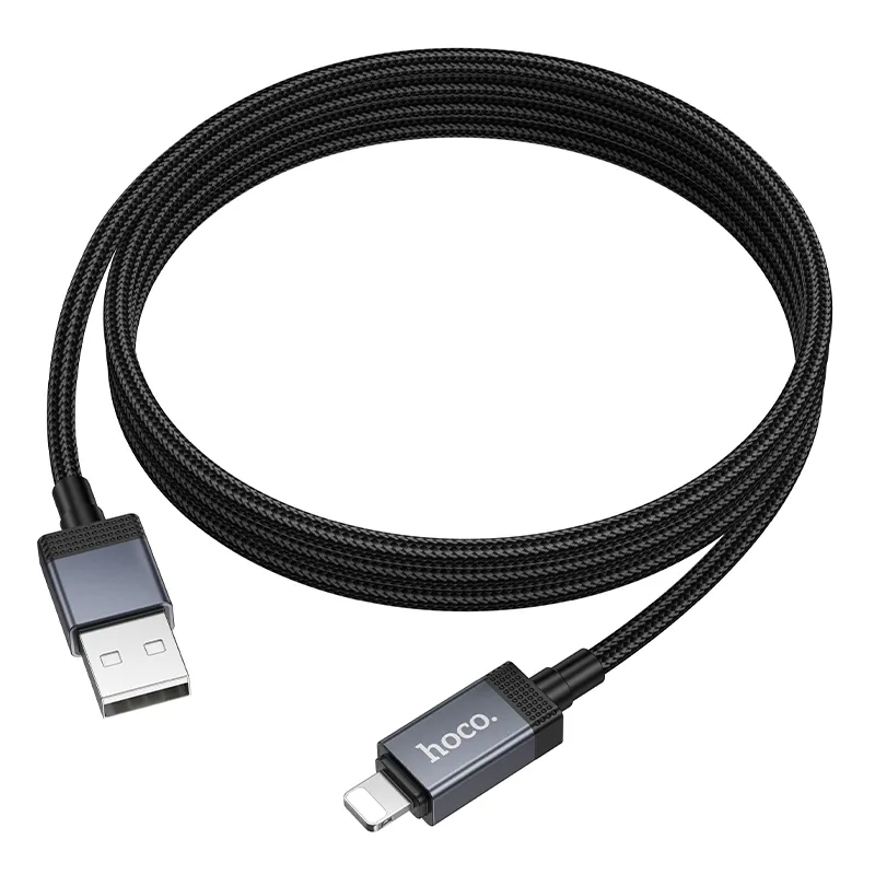Kabel do danych i ładowania USB-A - Lightning HOCO X118 Display, 12W, 1m, Czarny