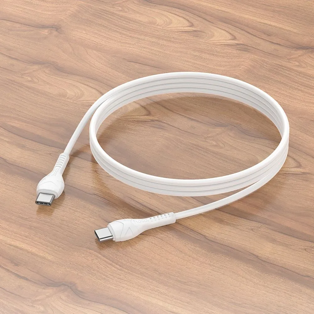 Kabel do danych i ładowania USB-C - USB-C HOCO X37, 60W, 1m, Biały