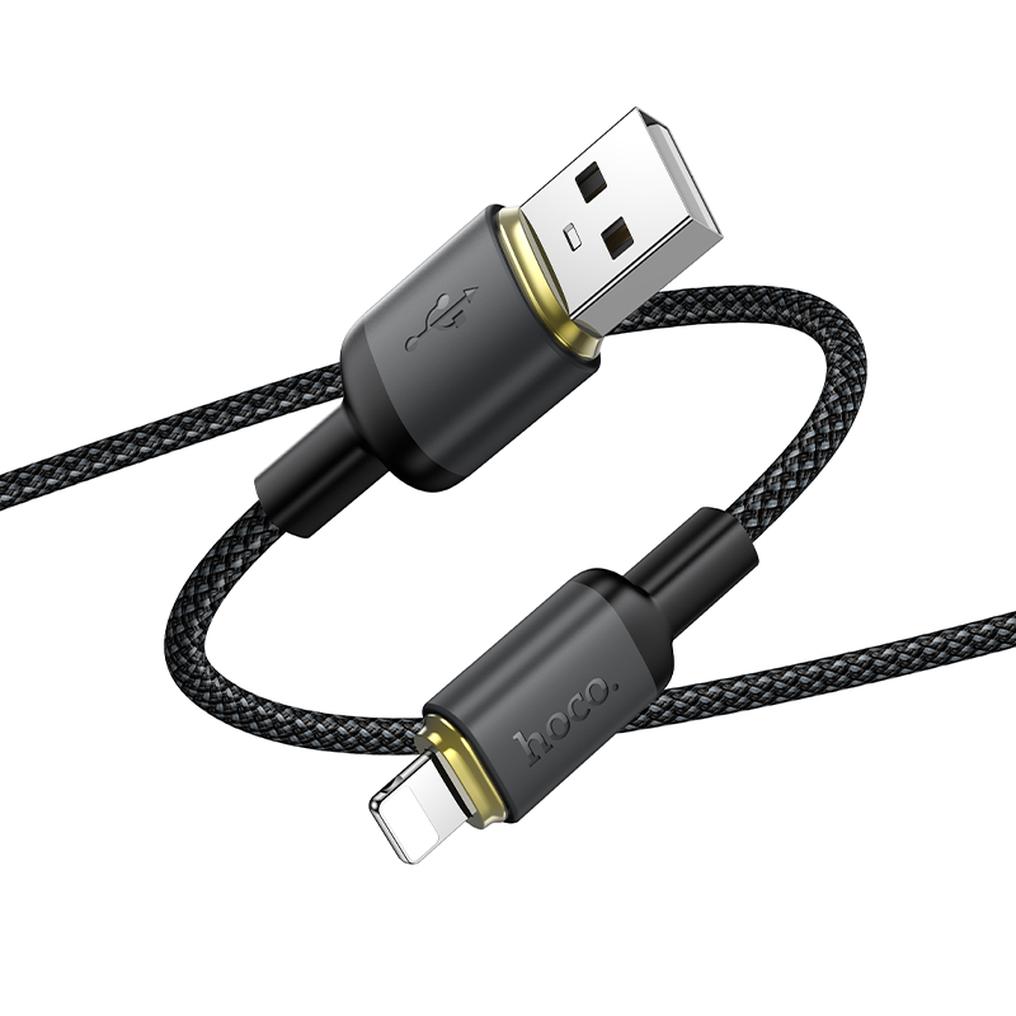 Kabel do przesyłu danych i ładowania USB-A - Lightning HOCO X128 Benefit, 12W, 1m, Czarny