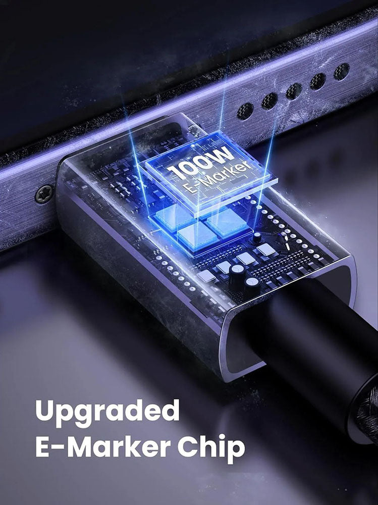 Kabel do danych i ładowania USB-C - USB-C UGREEN L512, 100W, 0.5m, Szary
