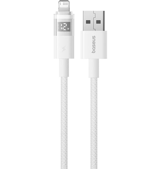 Kabel do danych i ładowania USB-A - Lightning Baseus Display 2, 18W, 1m, Biały P10382700211-00