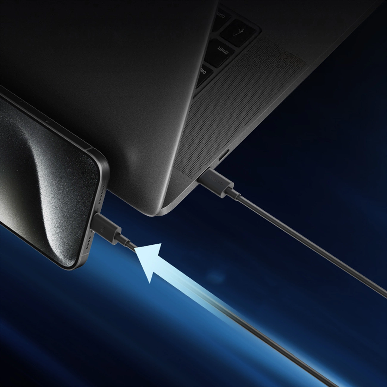 Kabel USB-C do danych i ładowania - USB-C Cuktech, 240W, 1.5m, Czarny CKCTC615NCBK