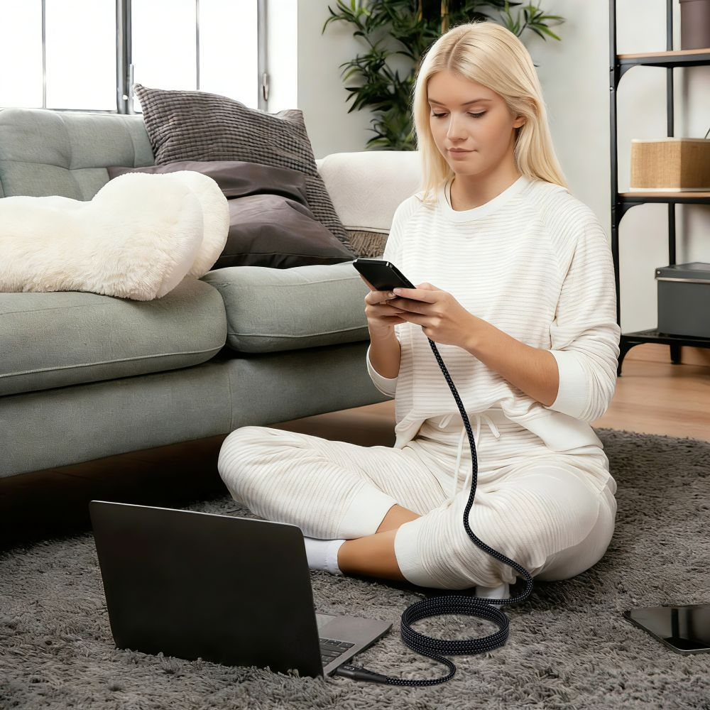 Kabel do przesyłu danych i ładowania USB-C - USB-C Tech-Protect UB11T Ultraboost, 100W, 2m, Czarny