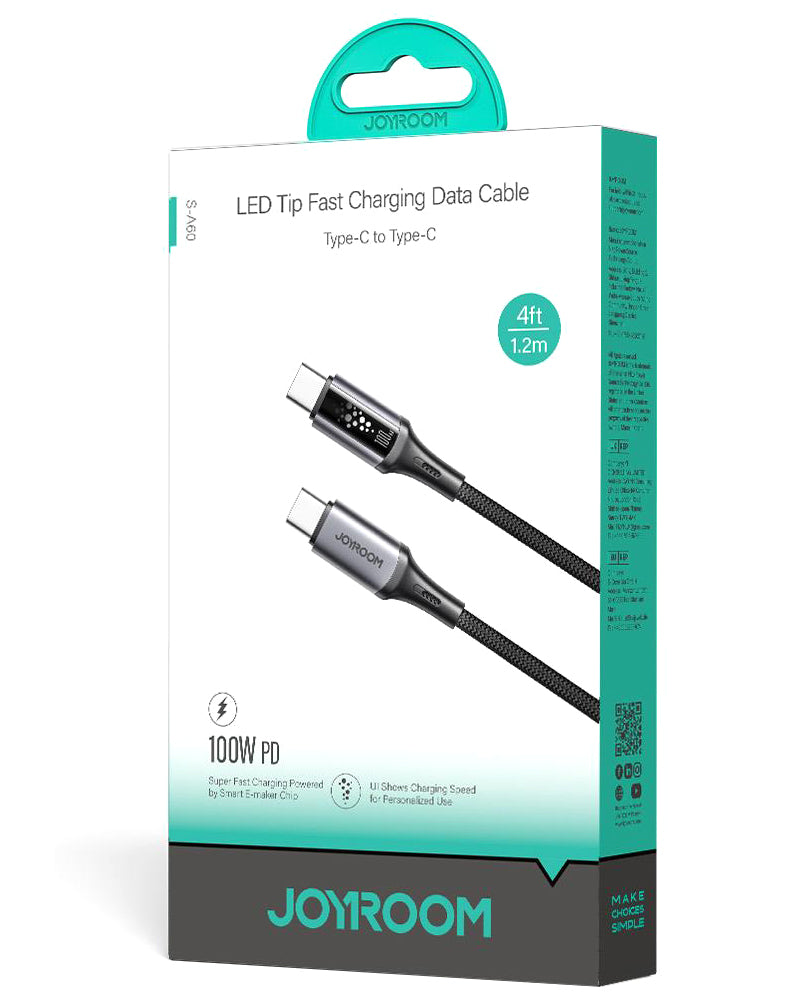 Kabel do danych i ładowania USB-C - USB-C Joyroom S-A60 StarTalk, 100W, 1.2m, Czarny