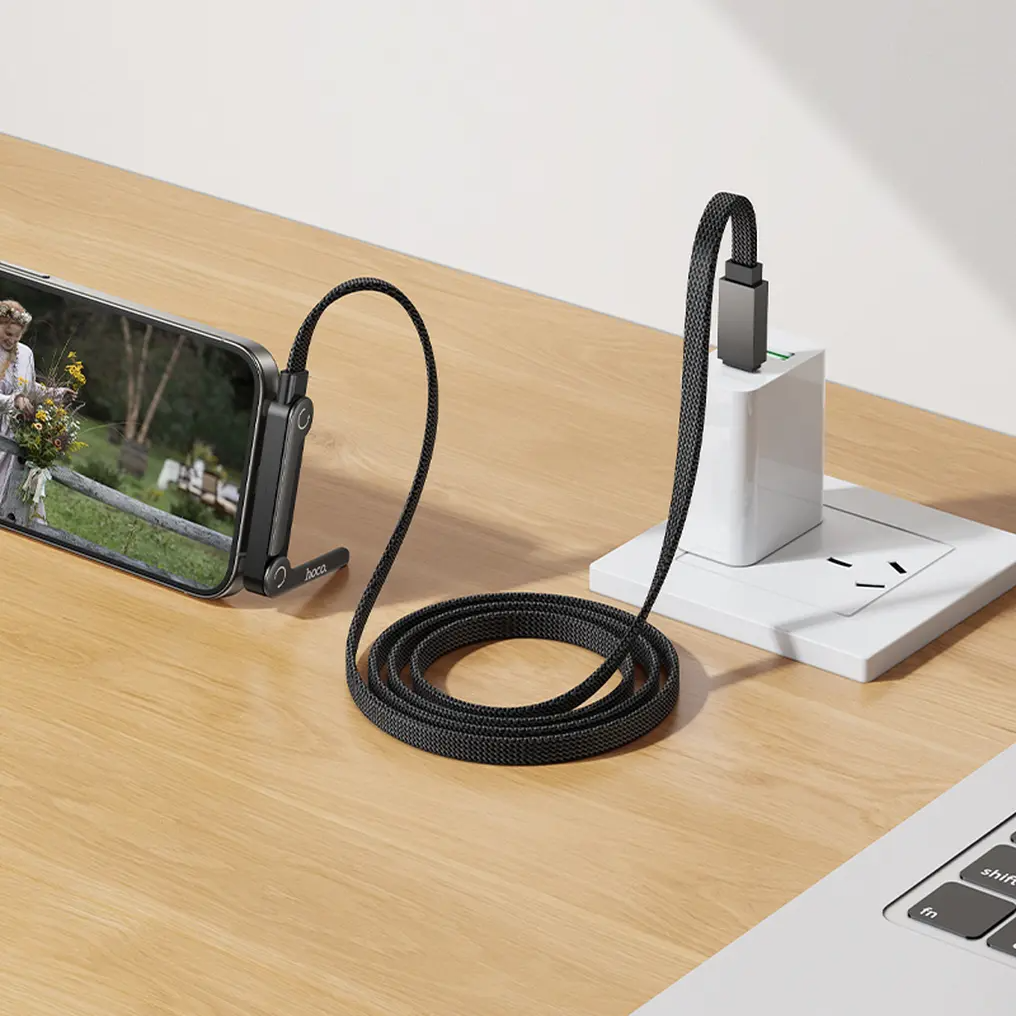 Kabel do przesyłu danych i ładowania USB-C - USB-C HOCO U150 Exquisite, 60W, 1,2m, Czarny