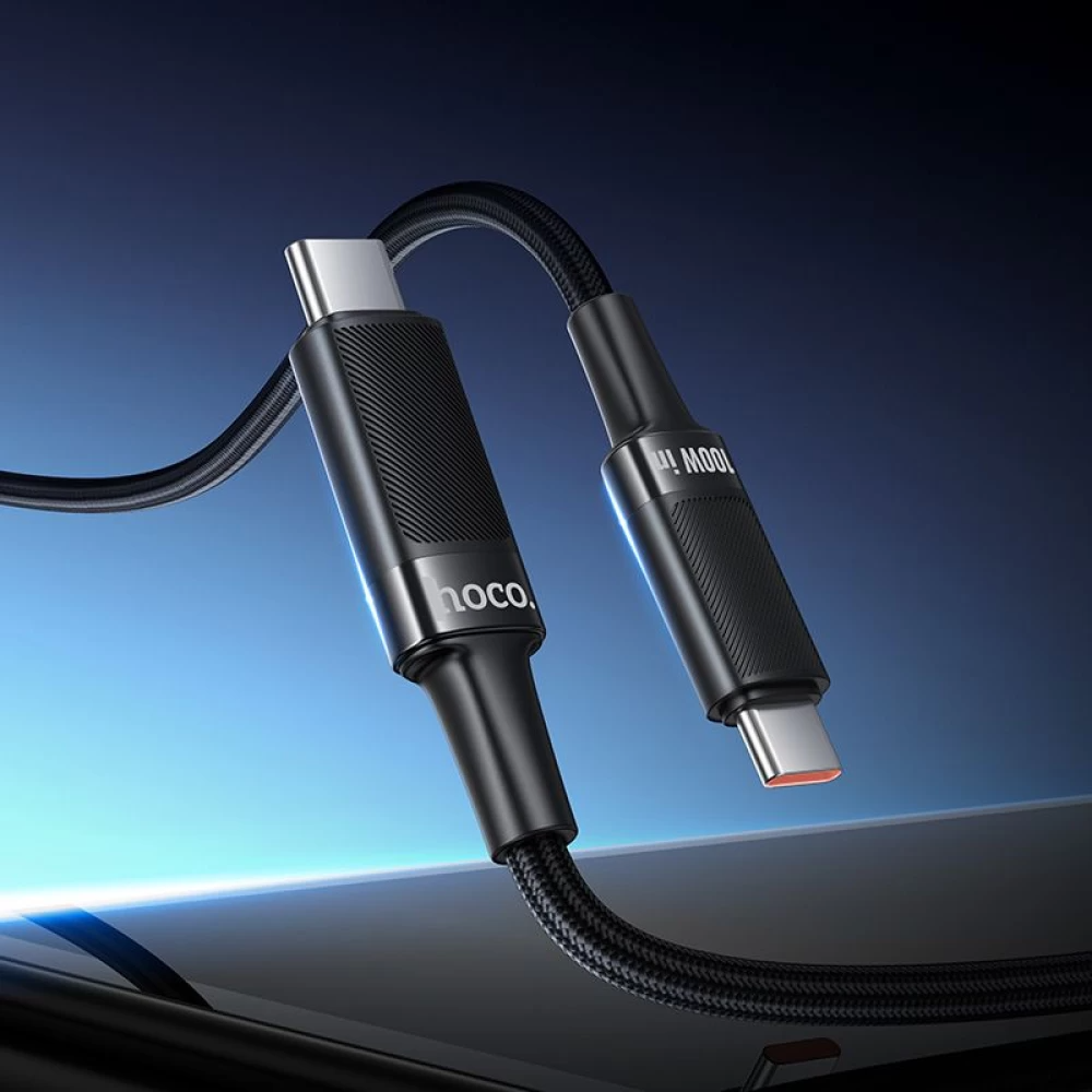 Kabel do przesyłania danych i ładowania USB-C - USB-C HOCO U153 Extreme, 100W, 1,2m, czarny