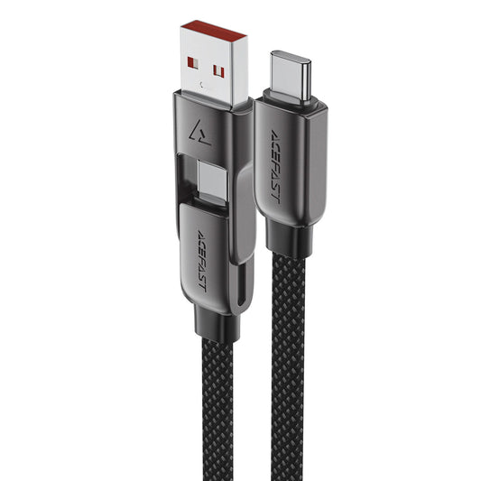 Kabel do danych i ładowania USB-C - USB-A / USB-C Acefast C13-05, 60W, 0,2m, Czarny