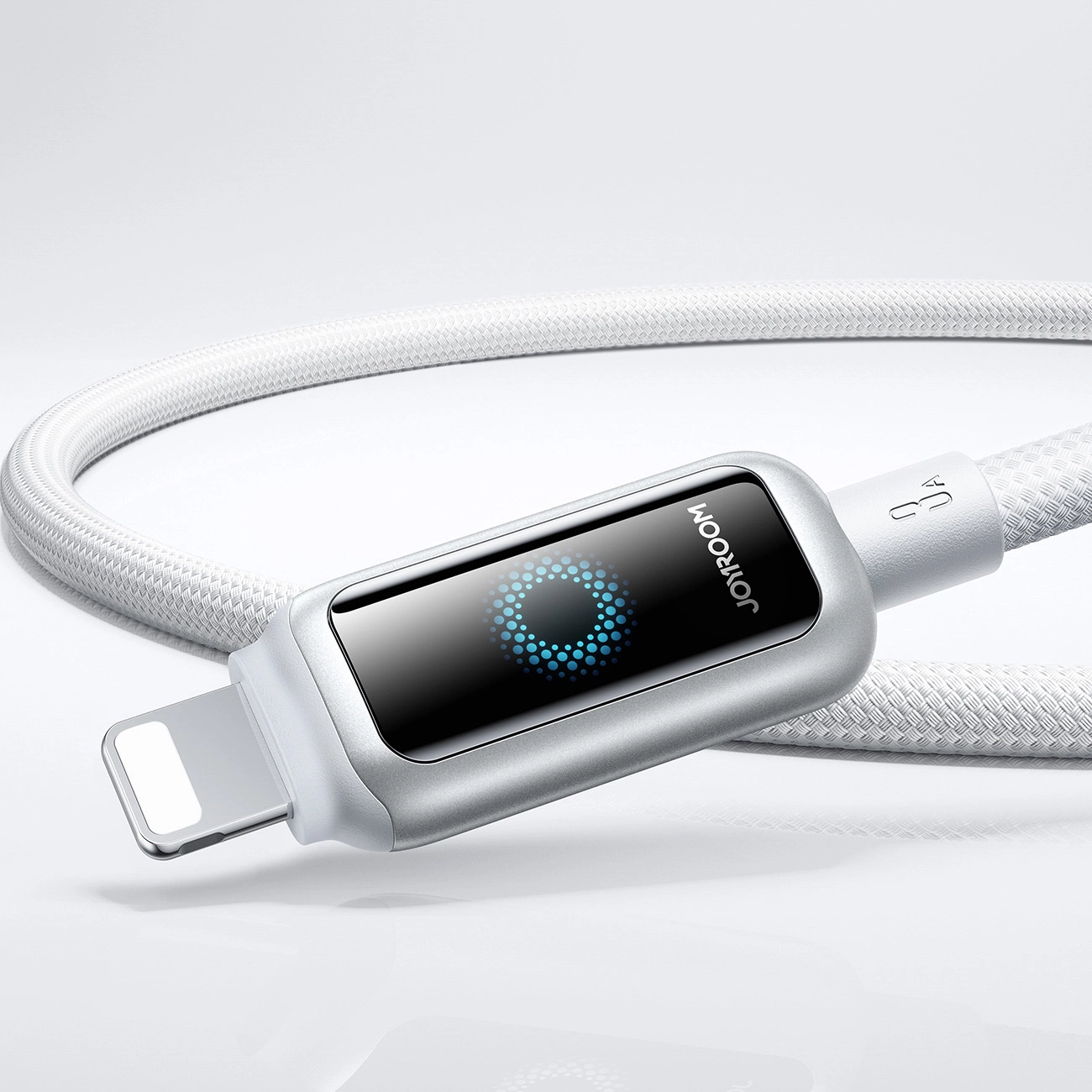 Kabel do danych i ładowania USB-A - Lightning Joyroom S-A55 StarFlight Display, 18W, 1.2m, Biały