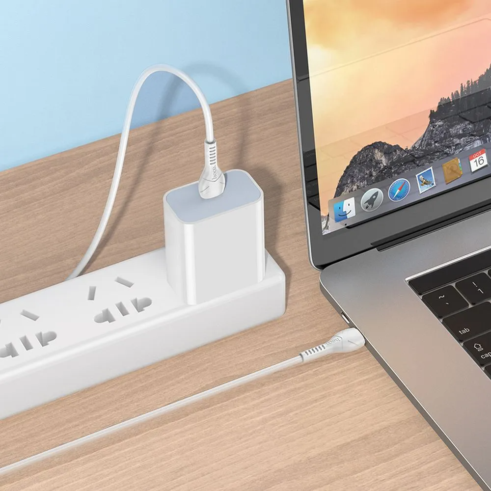 Kabel do danych i ładowania USB-C - USB-C HOCO X37, 60W, 1m, Biały