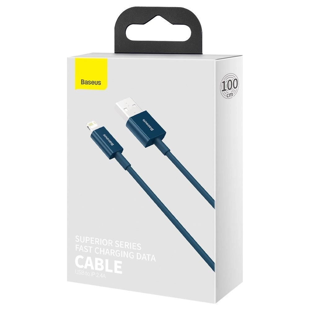 Kabel do ładowania i transmisji danych USB-A - Lightning Baseus Superior Series, 20W, 1m, niebieski CALYS-A03