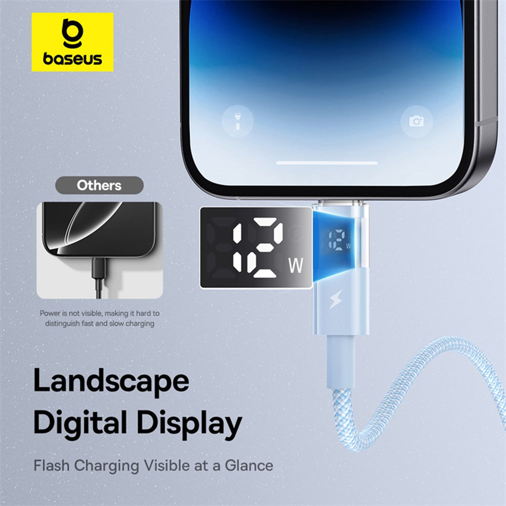 Kabel do danych i ładowania USB-A - Lightning Baseus Display 2, 12W, 2m, Niebieski P10382700311-01
