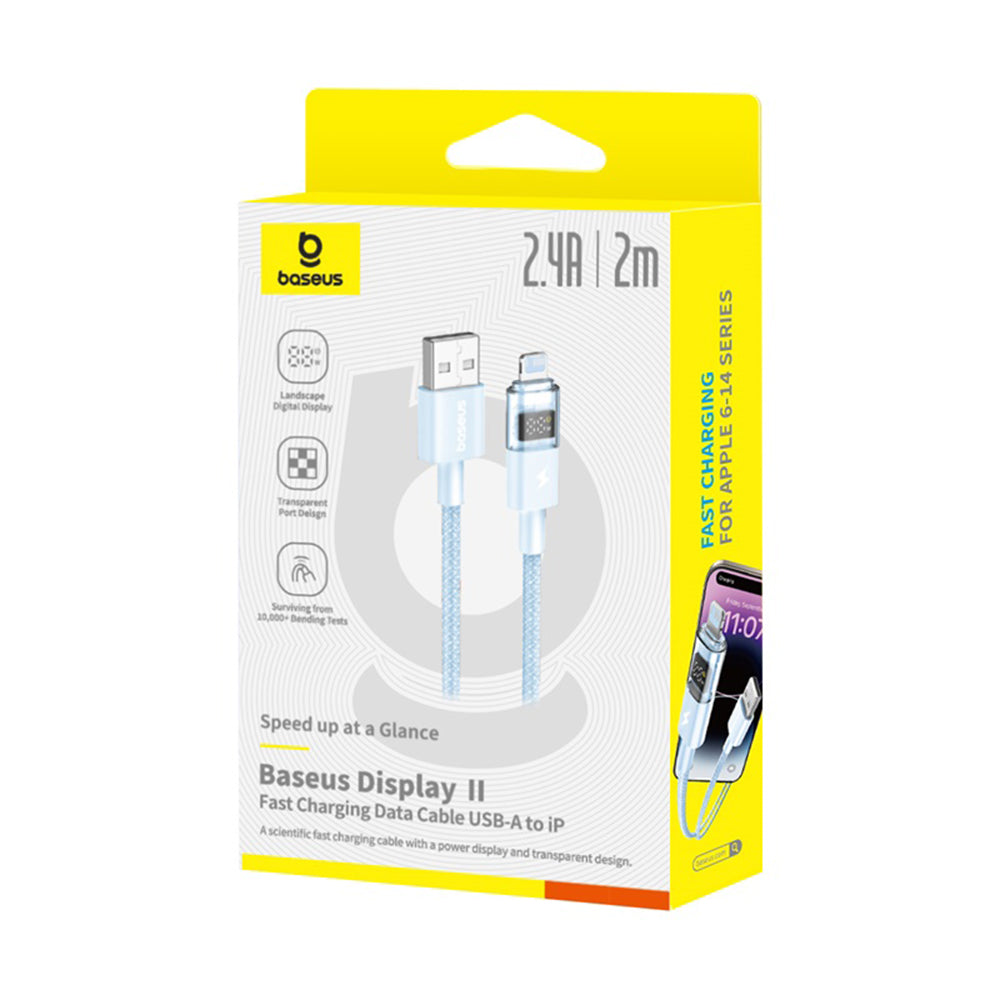 Kabel do danych i ładowania USB-A - Lightning Baseus Display 2, 12W, 2m, Niebieski P10382700311-01