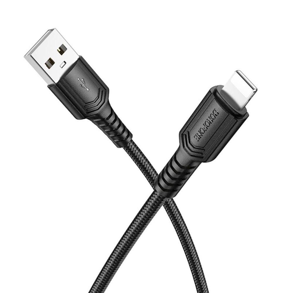 Kabel do danych i ładowania USB-A - Lightning Borofone BX116 Certain, 18W, 1m, Czarny