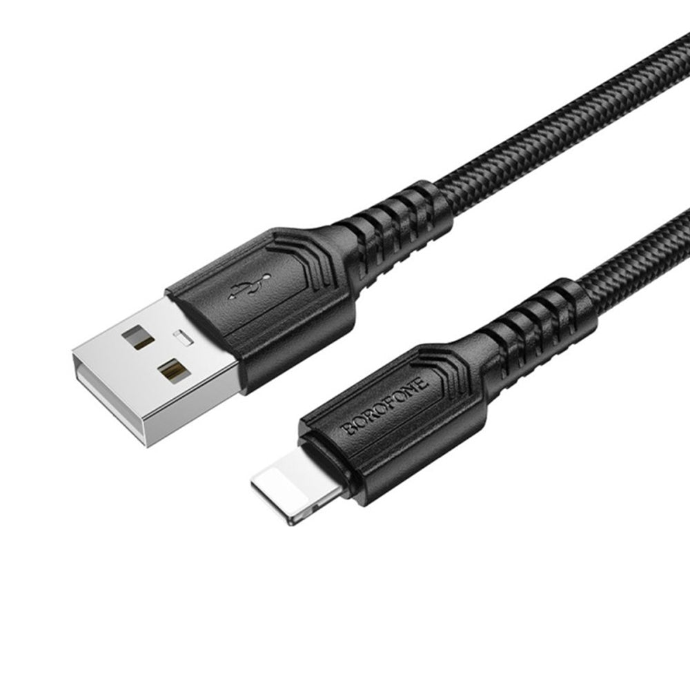 Kabel do danych i ładowania USB-A - Lightning Borofone BX116 Certain, 18W, 1m, Czarny